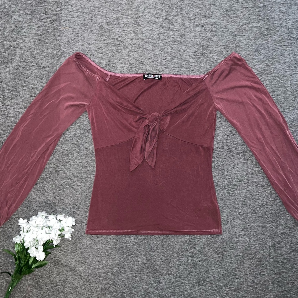 Fashion Nova Mauve Off-Shoulder Top
